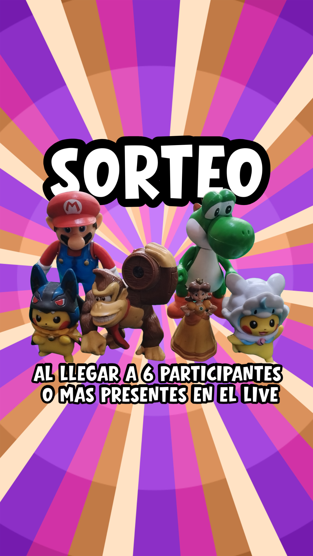 Figuras de colección con 6 participantes en live