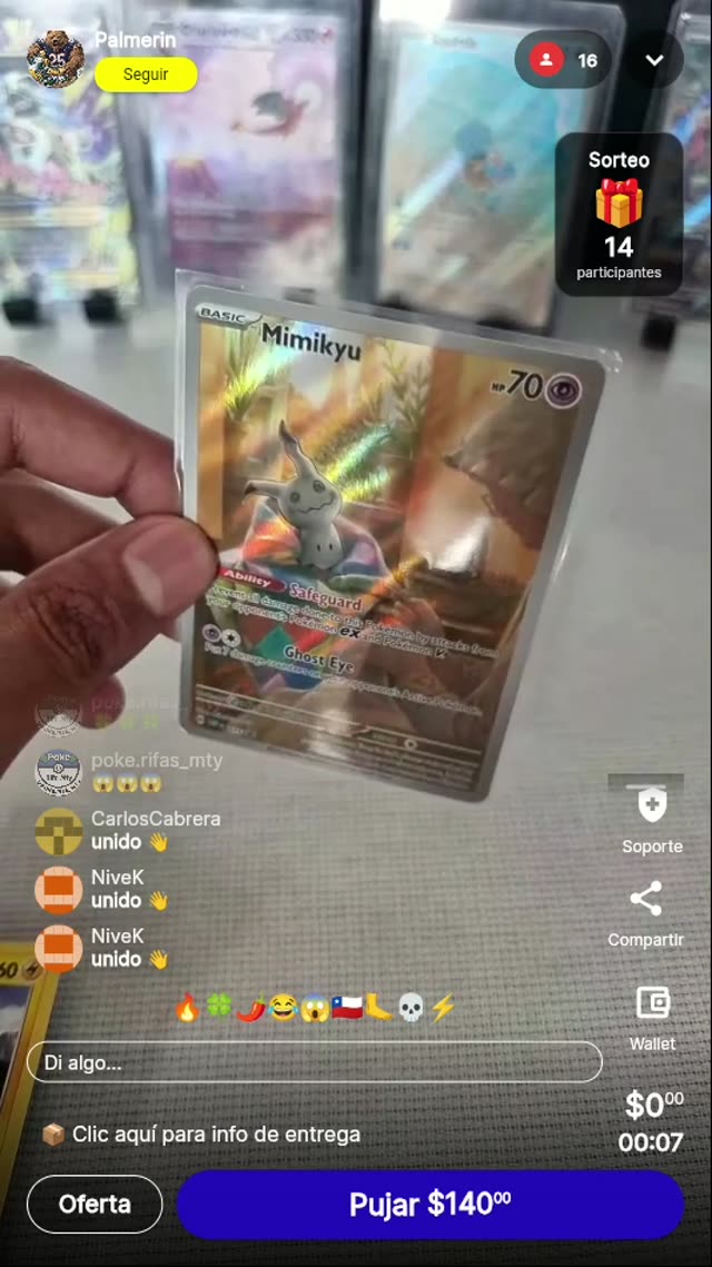 Carta Pokémon Mimikyu dorada