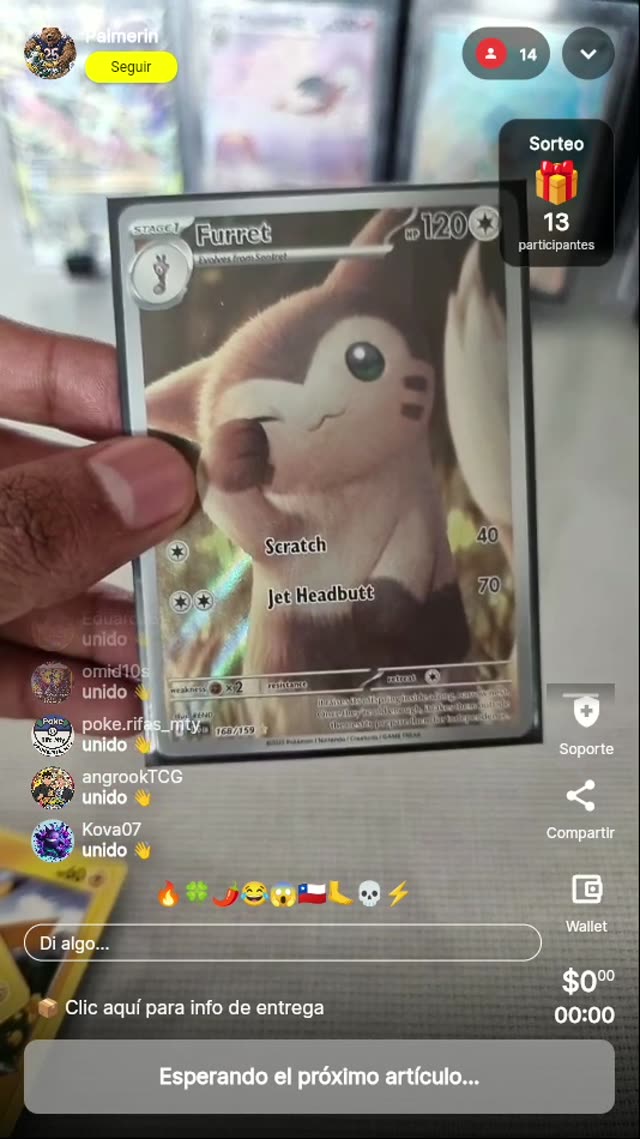 Pokémon Furret Illustration Rare 168/159