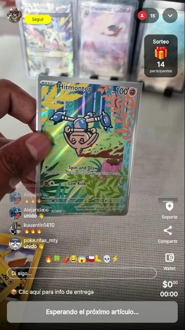 Carta Pokémon Hitmontop - 100 pesos