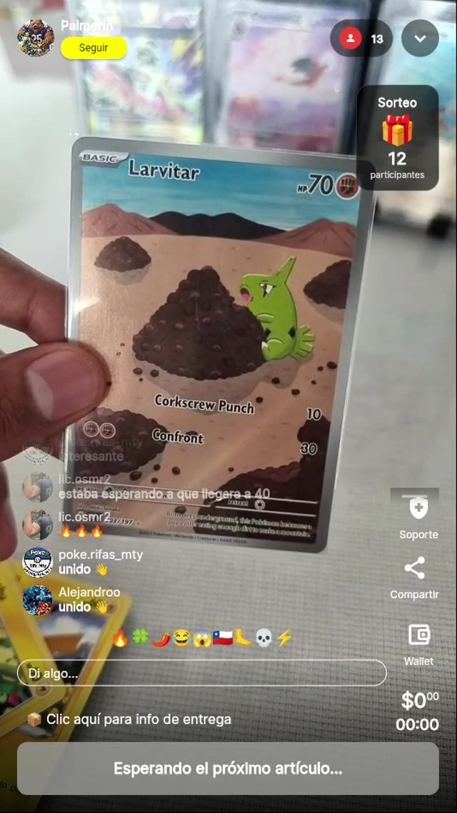 Larvitar Ilustración Rara Obsidian Flames