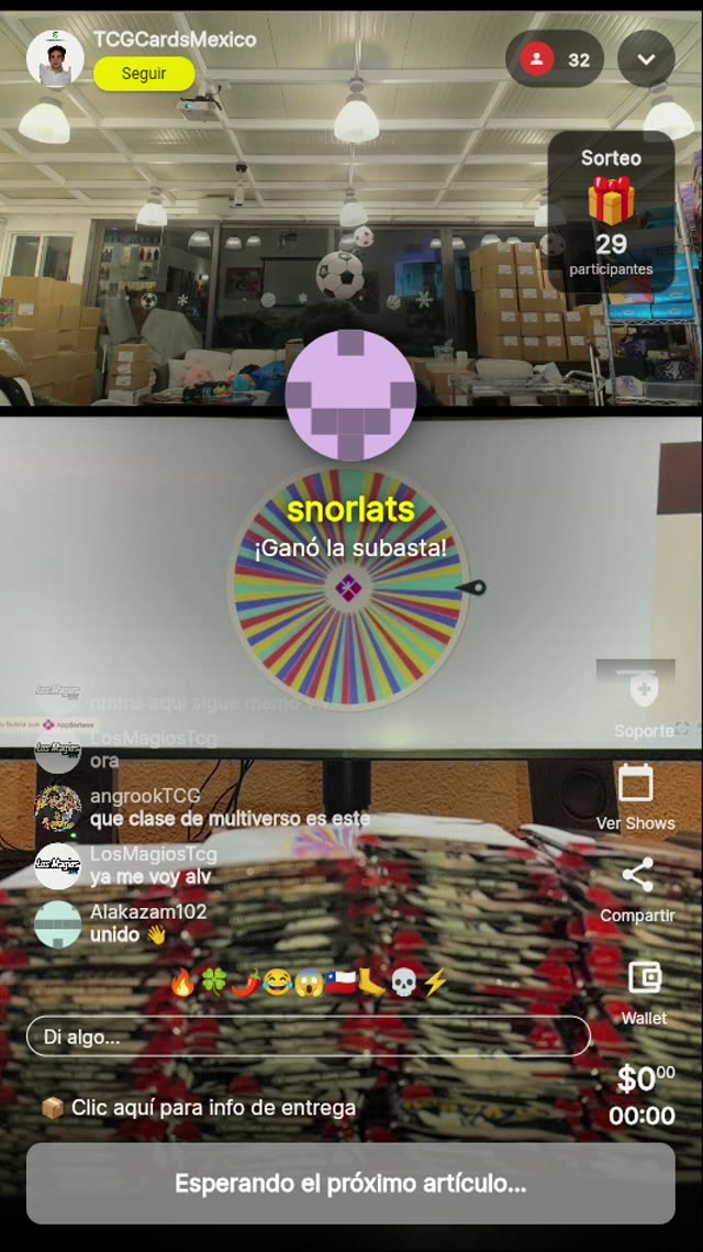 Sorteo en vivo de TCG