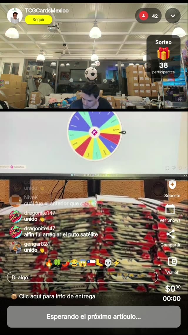 Sorteo de spots en vivo