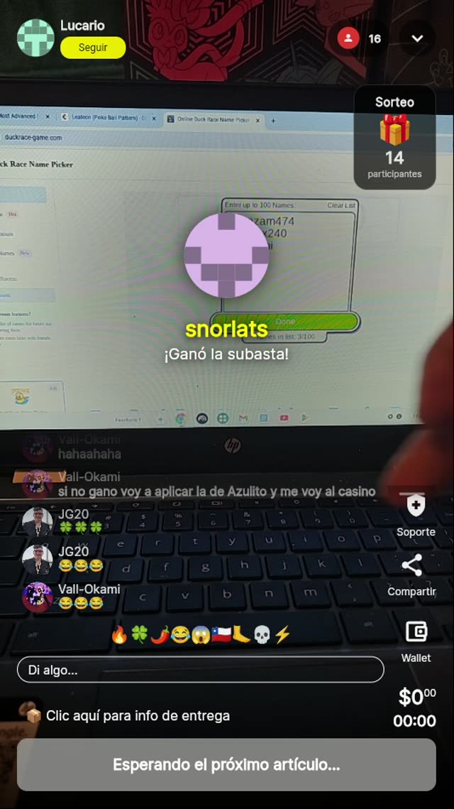 Sorteo Duck Race Online