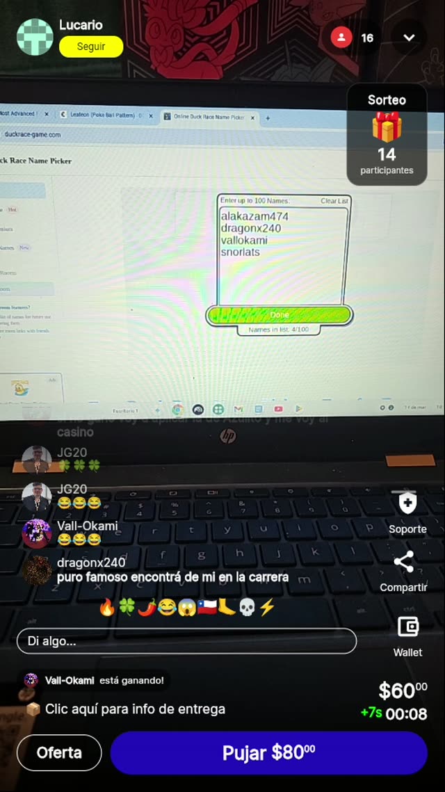 Carrera de patos online