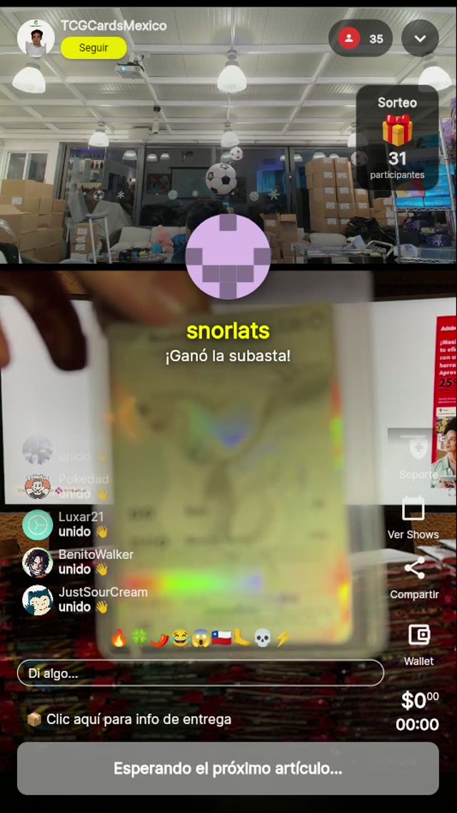 Carta Pokémon Snorlax - ¡Subasta Ganada!