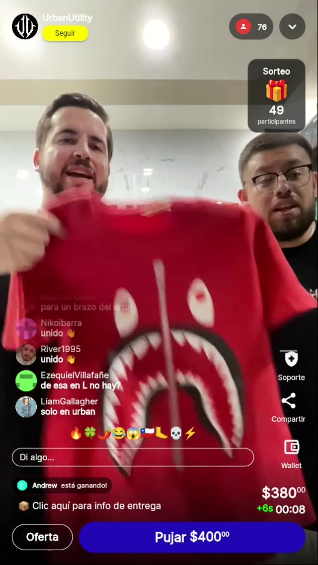 Camiseta BAPE Shark Roja