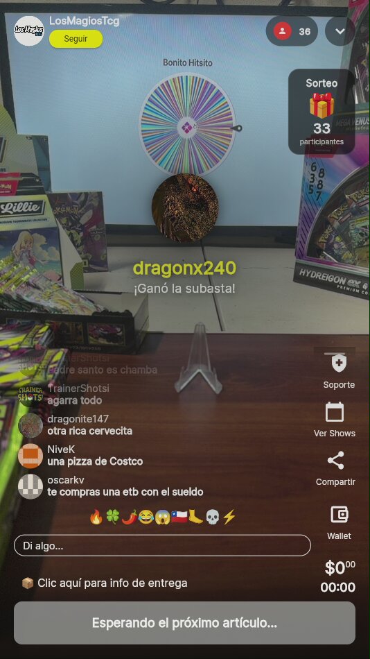 Ruleta sorteo productos Pokémon TCG