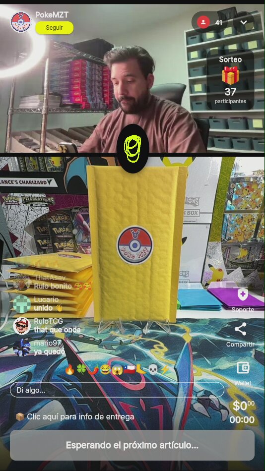 Paquete Pokémon sellado en sobre amarillo