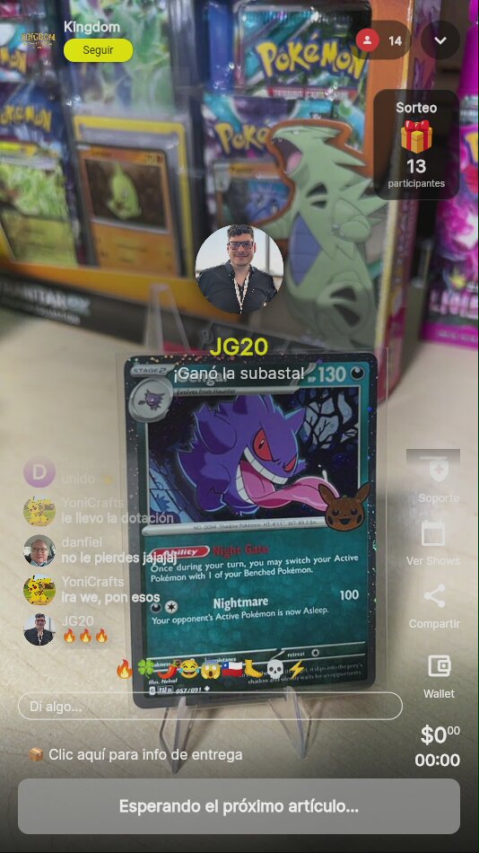 Carta Pokémon Gengar Paldean Fates