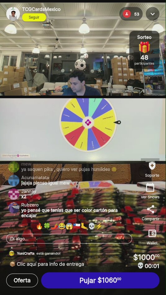 Ruleta de Premios TCG Cards Mexico