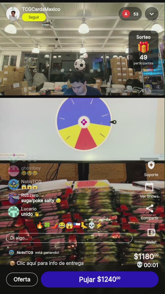 Rueda de sorteo en vivo