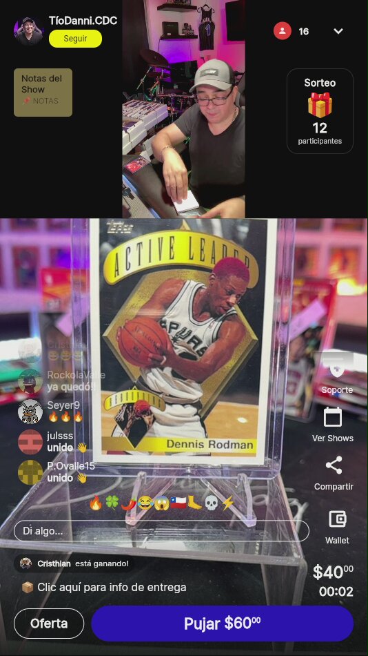 Carta Topps Dennis Rodman y Hardaway