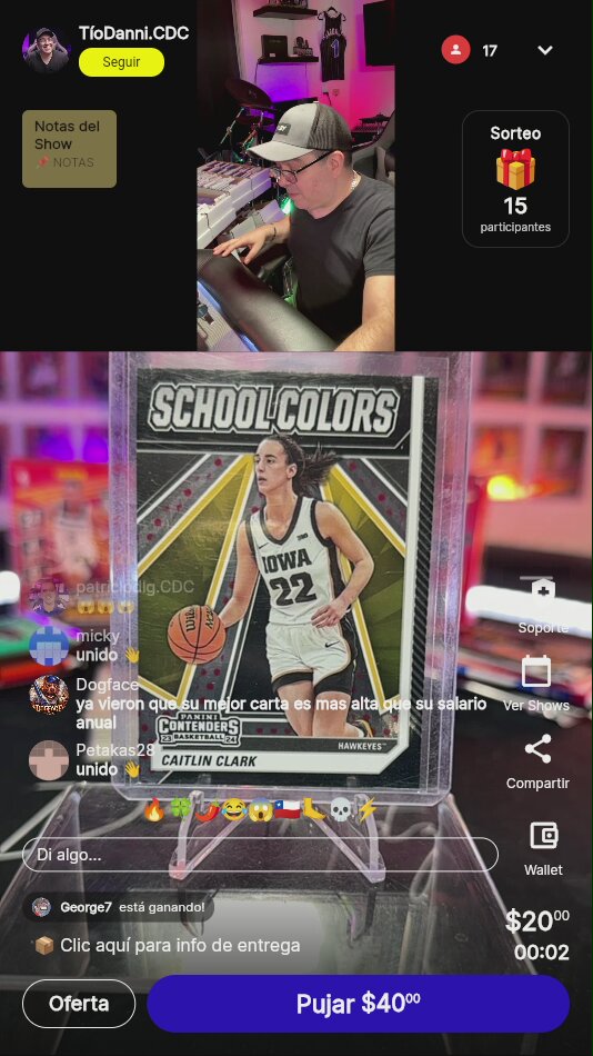 Caitlin Clark Panini Contenders Card