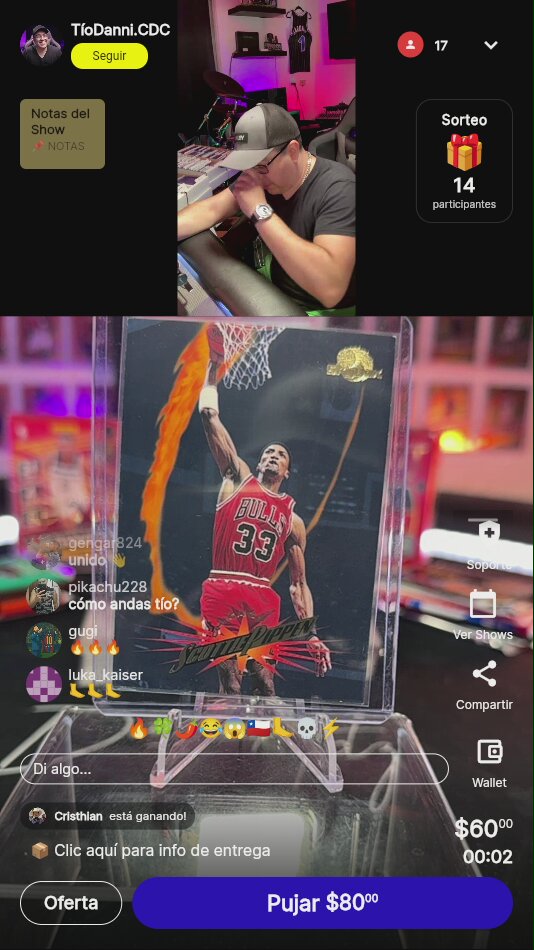 Carta Scottie Pippen Chicago Bulls