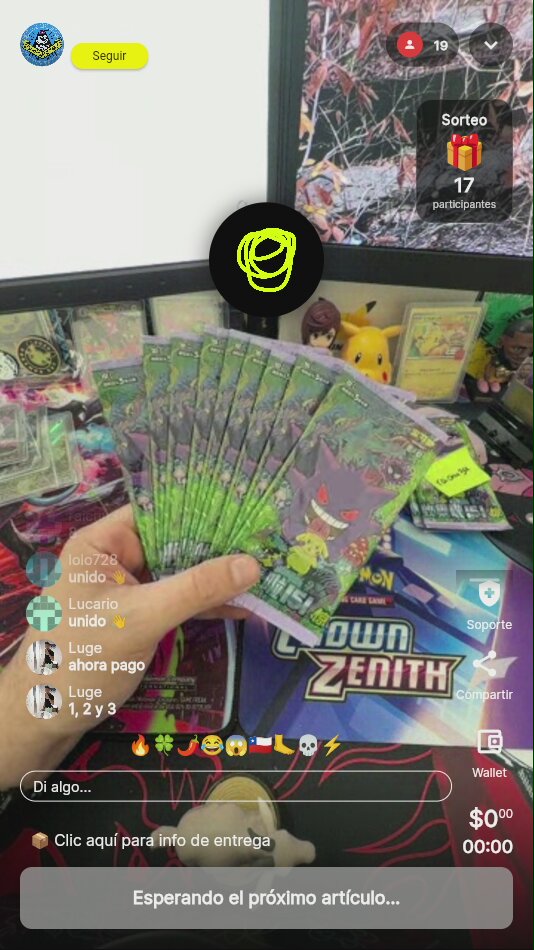 Pokémon Crown Zenith Gengar sobres