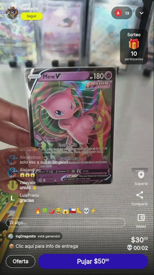Carta Pokémon Mew Subasta