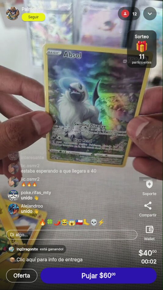 Carta Pokémon Absol Ilustración
