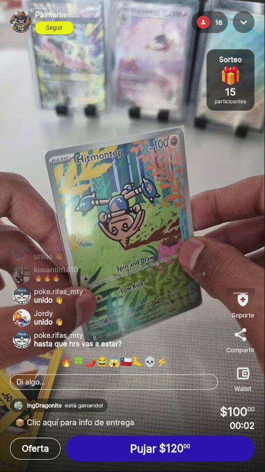 Carta Pokémon Hitmontop - 100 pesos