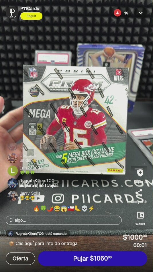 Caja Panini Prizm NFL 2025 Mega