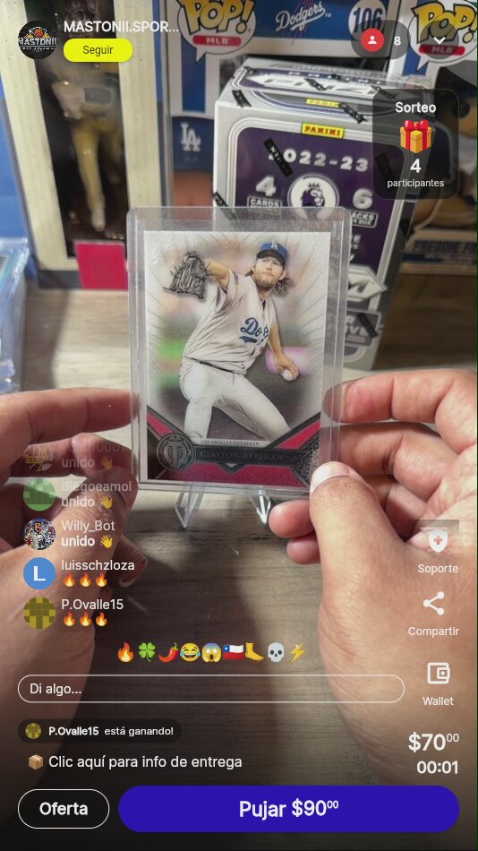 Tarjeta Clayton Kershaw Coleccionable Béisbol