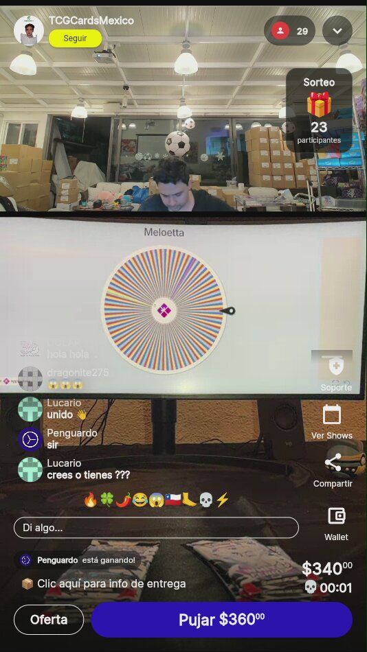 Subasta de Sobres TCG Pokémon