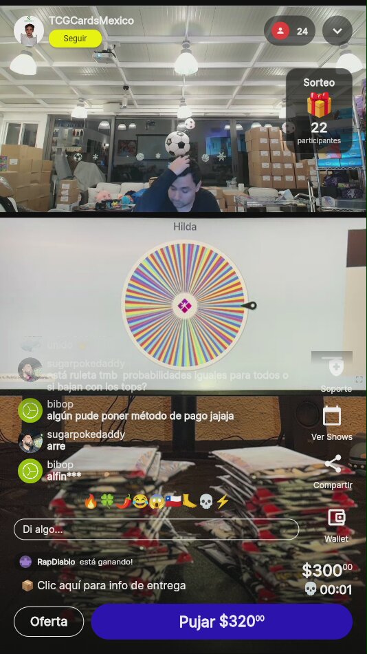 Ruleta de sorteo TCG