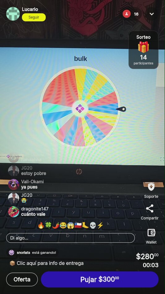 Sorteo en vivo 'Bulk' de Lucario