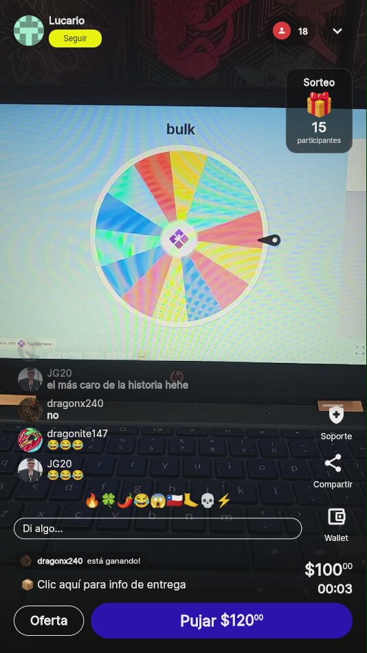 Rifa con rueda de la suerte