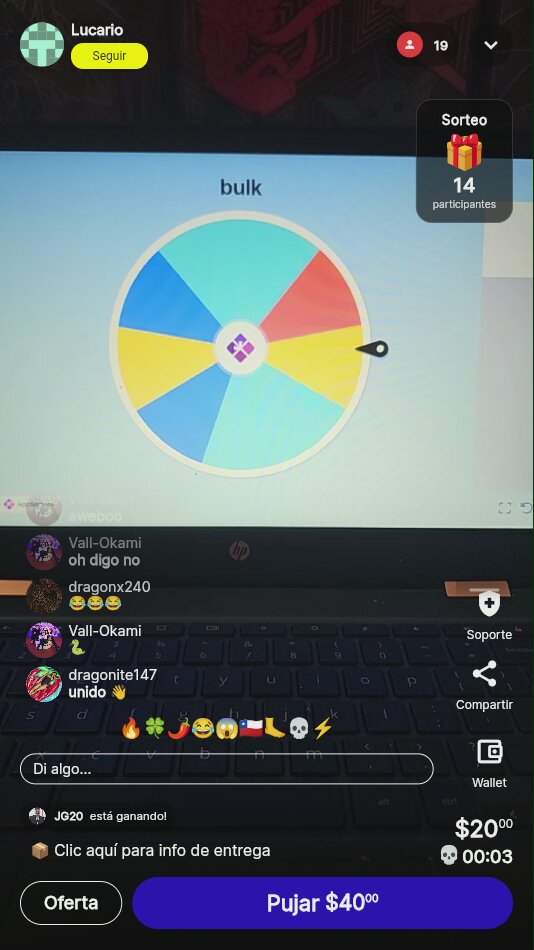 Ruleta de premios "Bulk"