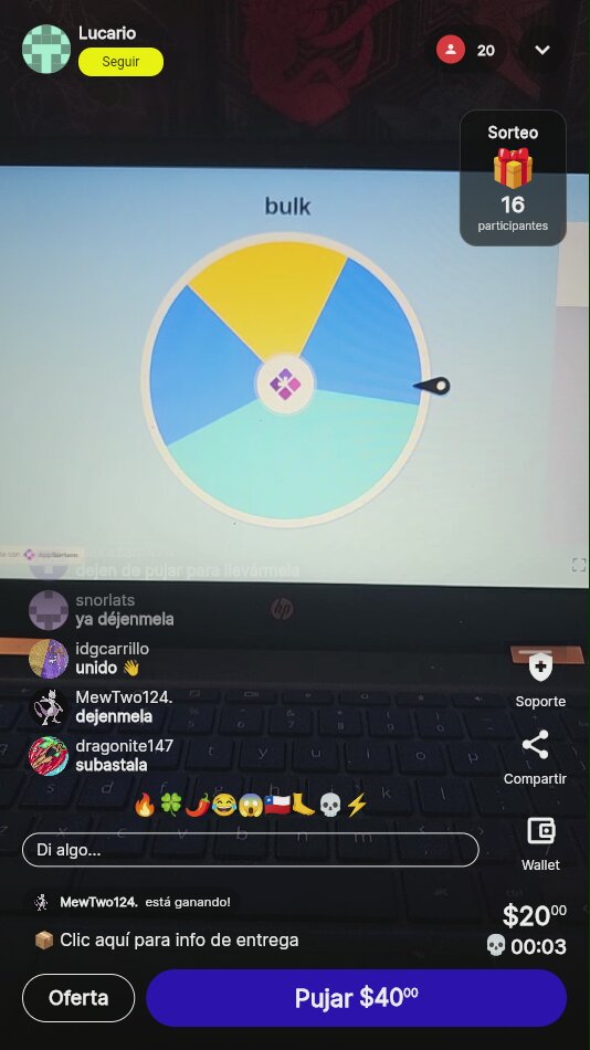 Sorteo 'Bulk' en vivo