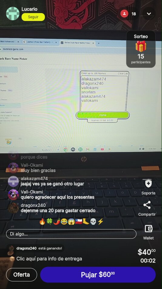 Duck Race: Juego de nombres online