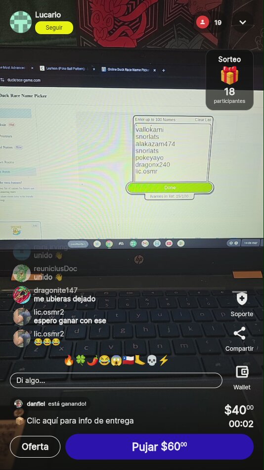 Duck Race Name Picker