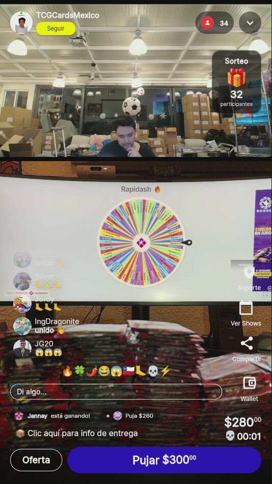Sorteo en vivo con ruleta
