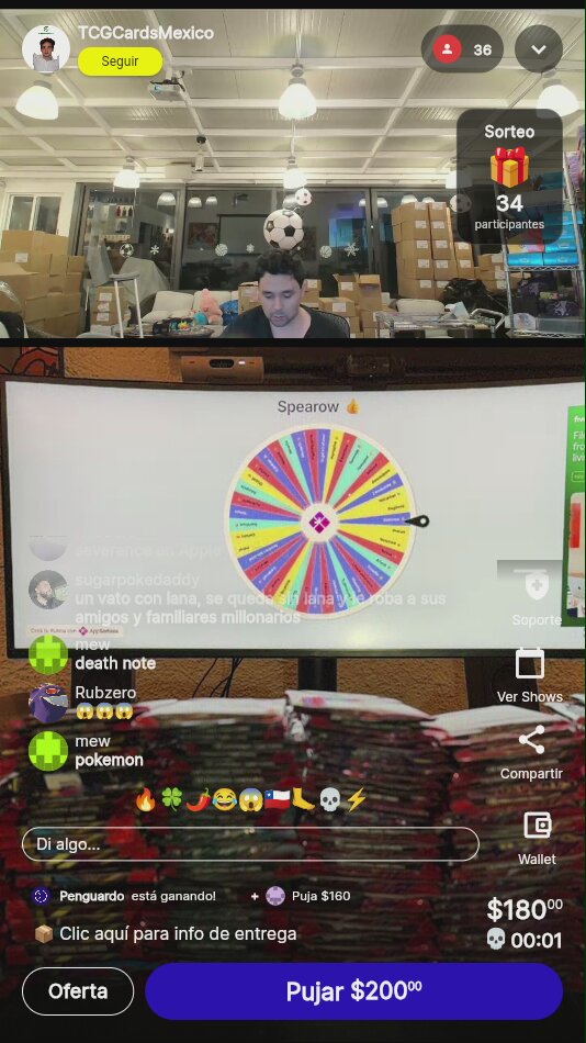 Carta Pokémon Spearow en rifa