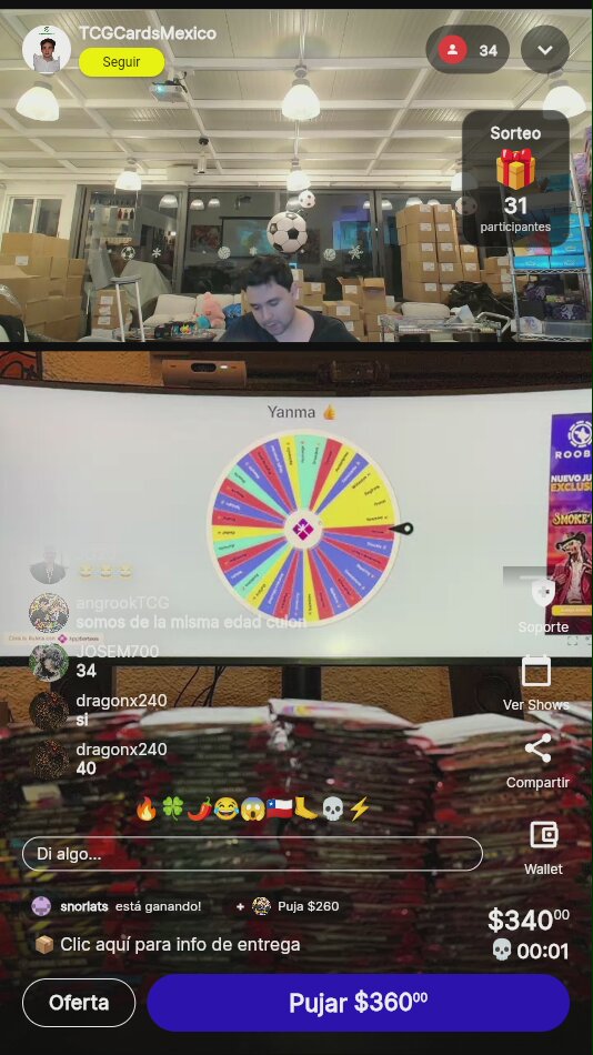 Ruleta de TCG Cards México