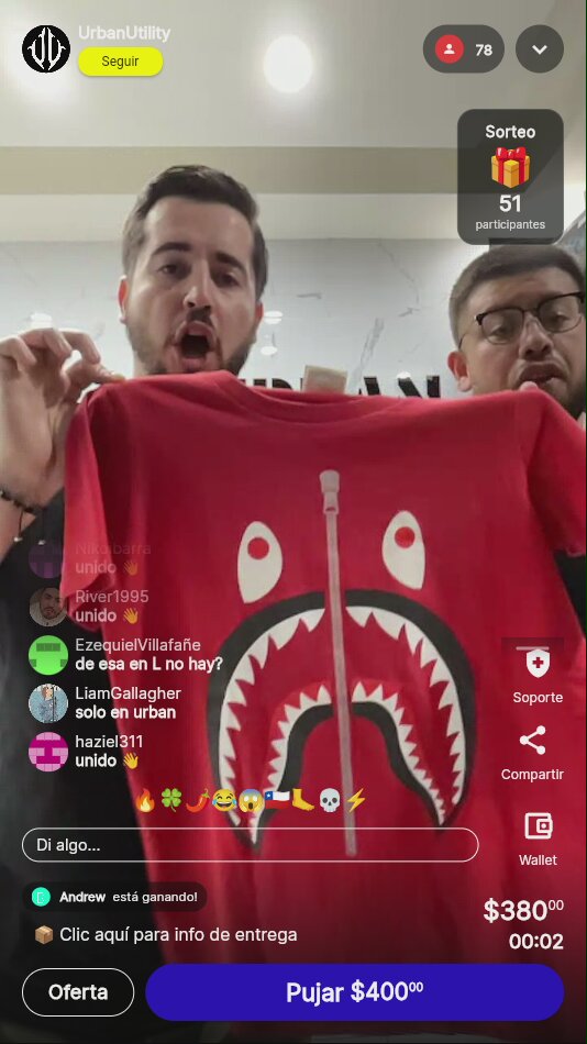 Camiseta BAPE Shark Roja