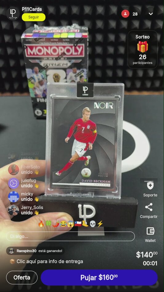 David Beckham Panini Noir /10