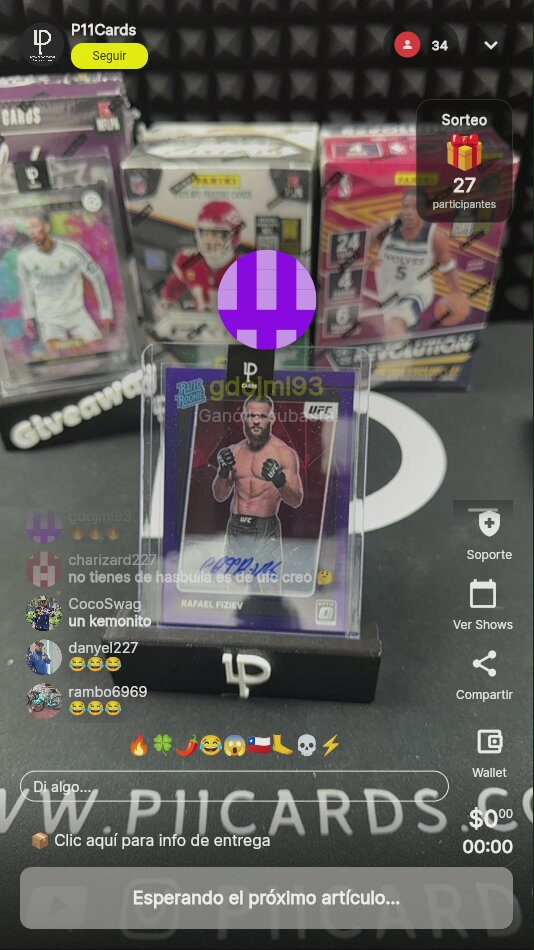 Rafael Fiziev UFC Card Autografiada