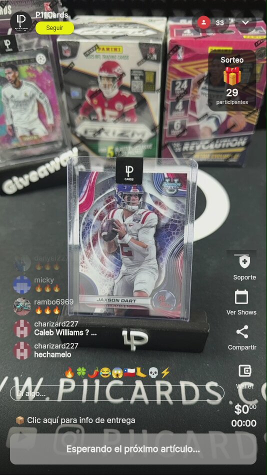 Jaxson Dart tarjeta de Colección