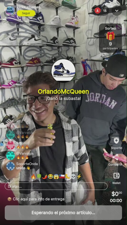 Subasta de tenis de marca