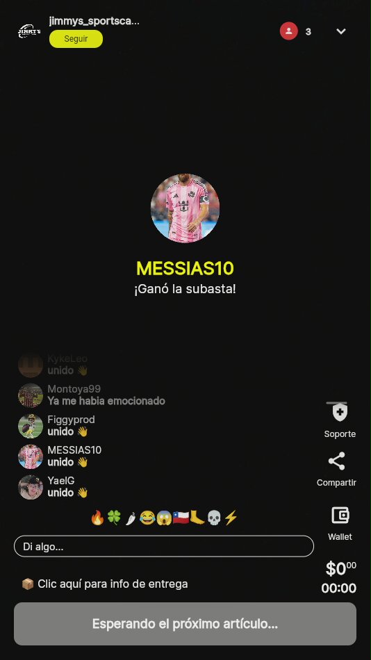 Pago en subasta en vivo