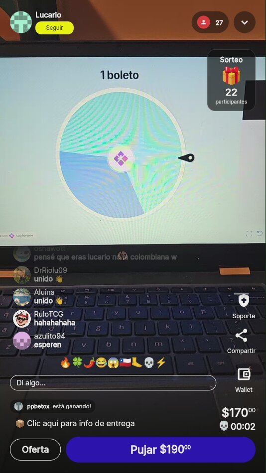 Boleto de sorteo en vivo