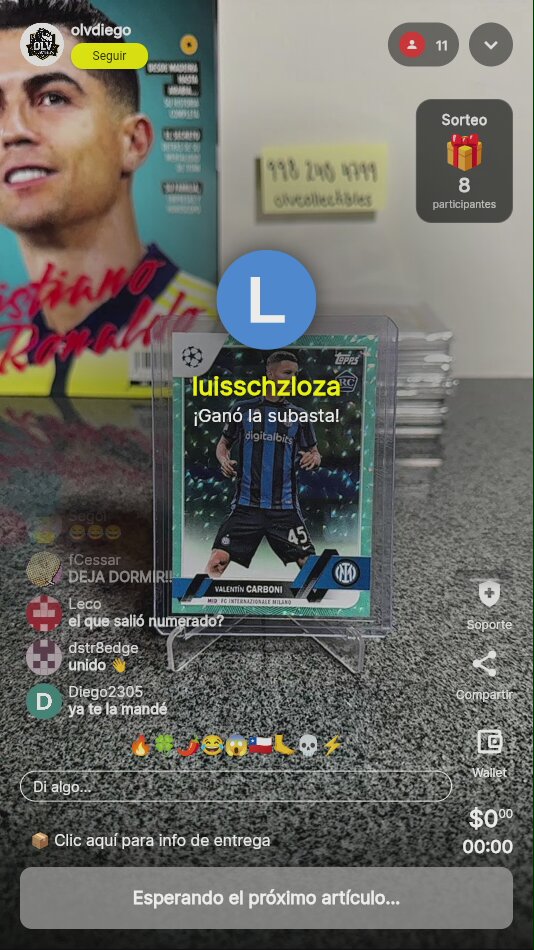 Valentin Carboni Topps Rookie Card